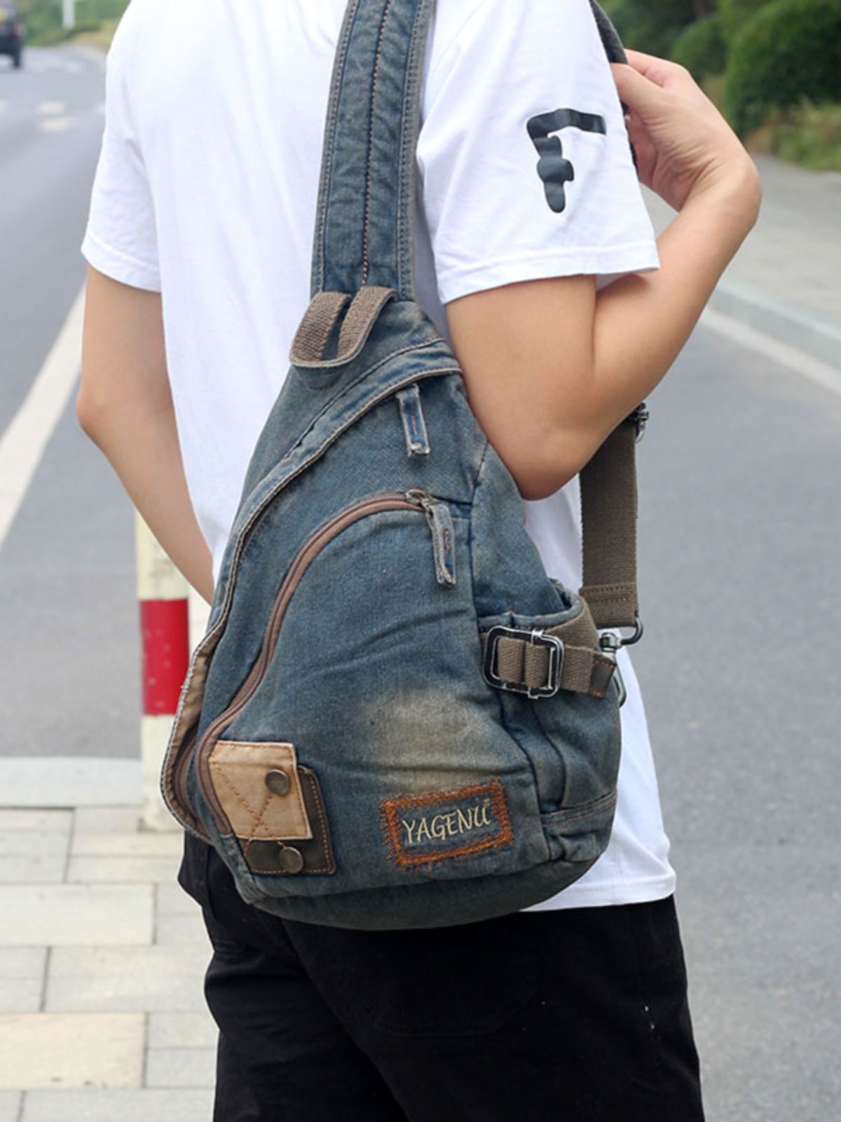Retro Denim Crossbody Bag Unis - Vintage Fashion Model review and price