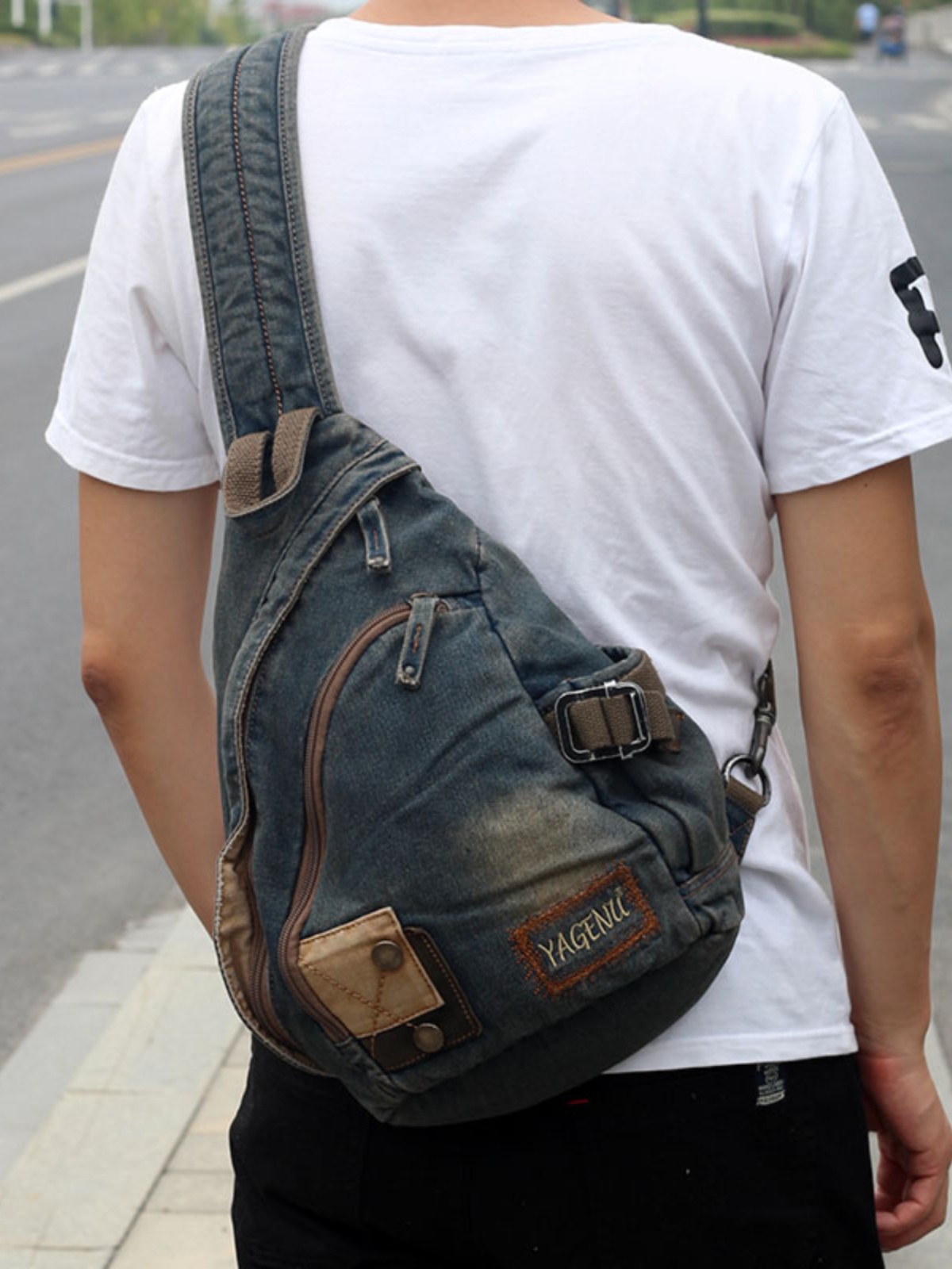 Retro Denim Crossbody Bag Unis - Vintage Fashion Model review and price