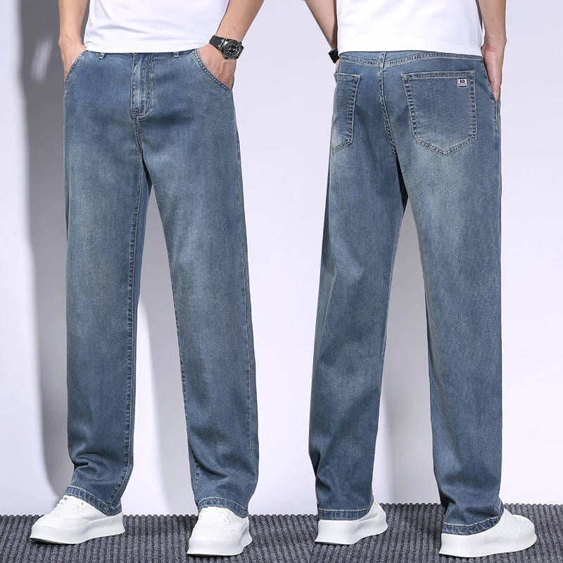 Soft Men's Lyocell Baggy Jeans - Vintage Fashion Korea review and price