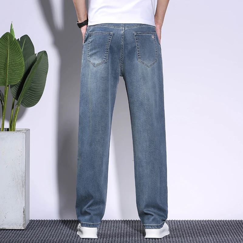 Soft Men's Lyocell Baggy Jeans - Vintage Fashion Korea review and price