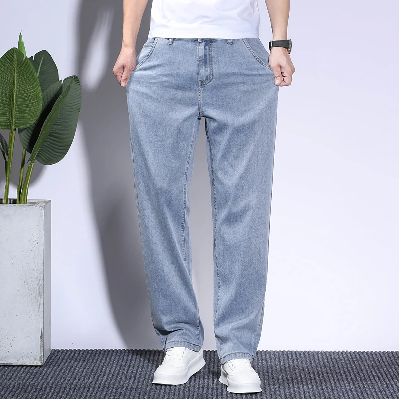 Soft Men's Lyocell Baggy Jeans - Vintage Fashion Korea review and price