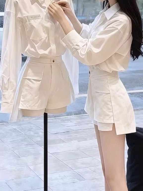Fashionable White  Neck Shirt  - Vintage Fashion Pieces review and price