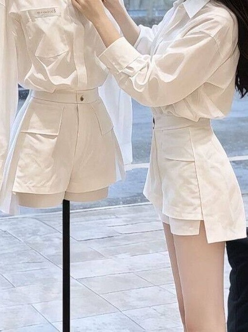 Fashionable White  Neck Shirt  - Vintage Fashion Pieces review and price