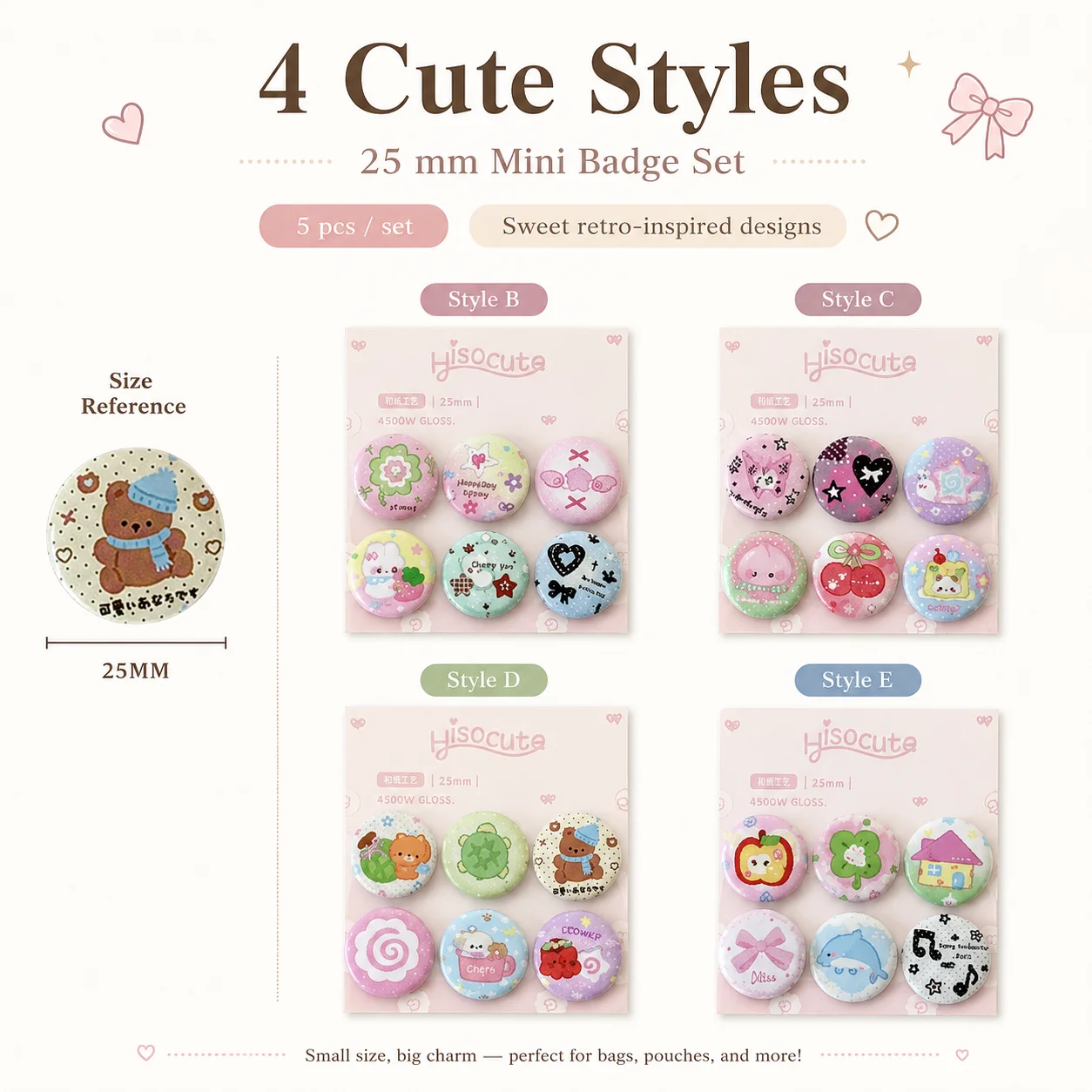 Student Clover 25mm Mini Pin B - Vintage Fashion Journal review and price