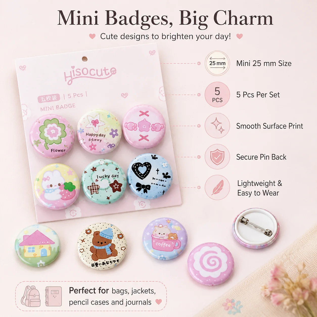 Student Clover 25mm Mini Pin B - Vintage Fashion Journal review and price