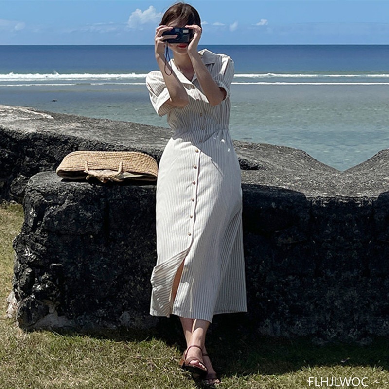 Cotton Linen Feminine Vestidos - Vintage Fashion Korea review and price