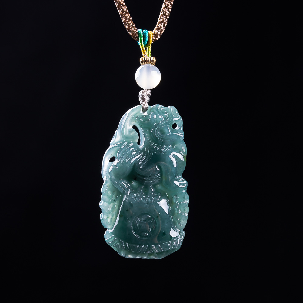 Burmese Jadeite Pixiu Pendant  - Vintage Fashion Designers review and price