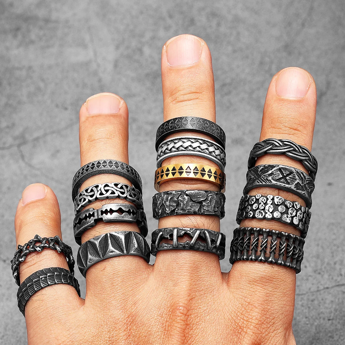 Retro Razor Blade Men Rings St - Vintage Fashion Newtown review and price