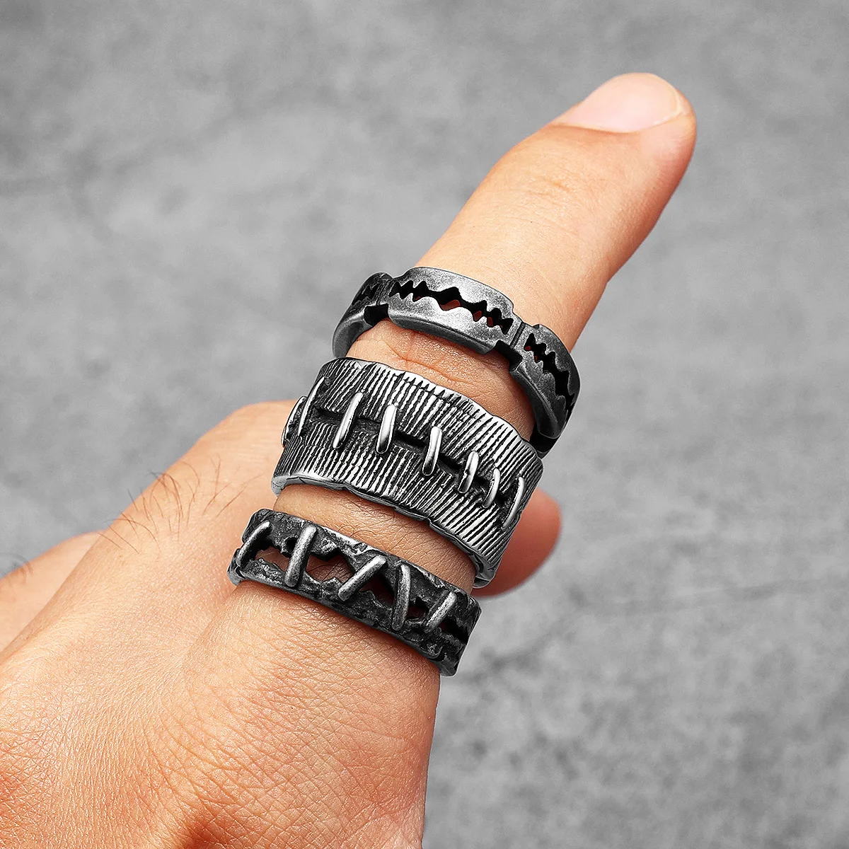Retro Razor Blade Men Rings St - Vintage Fashion Newtown review and price