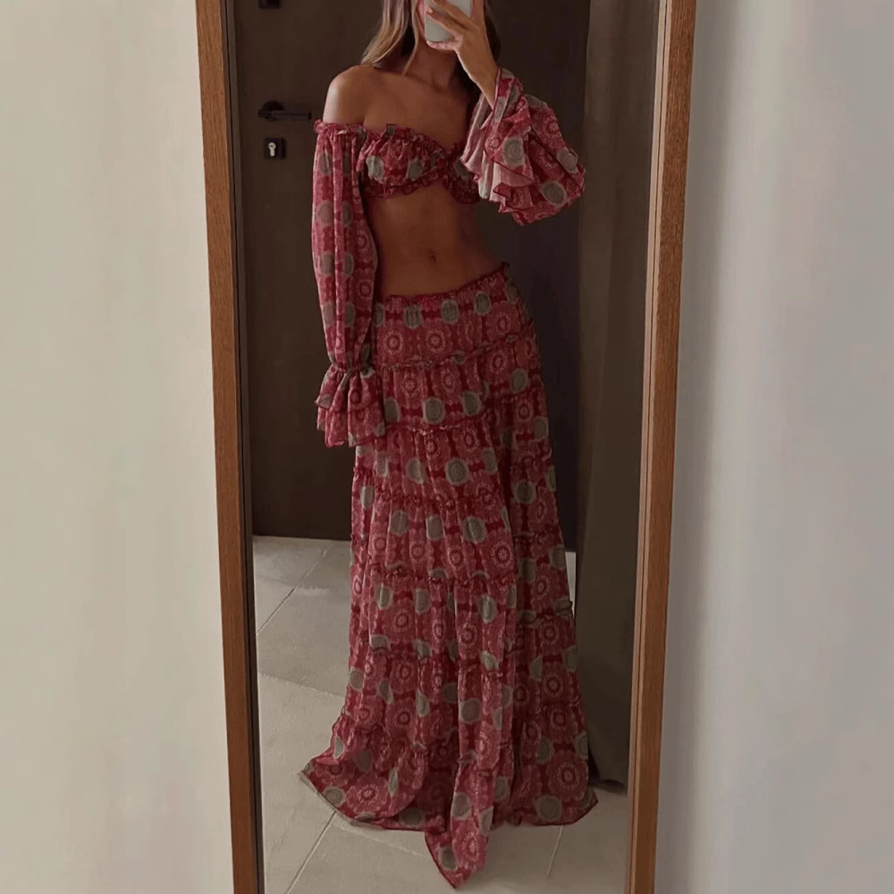 Vintage Print Skirt Two Piece  - Vintage Fashion Pieces review and price