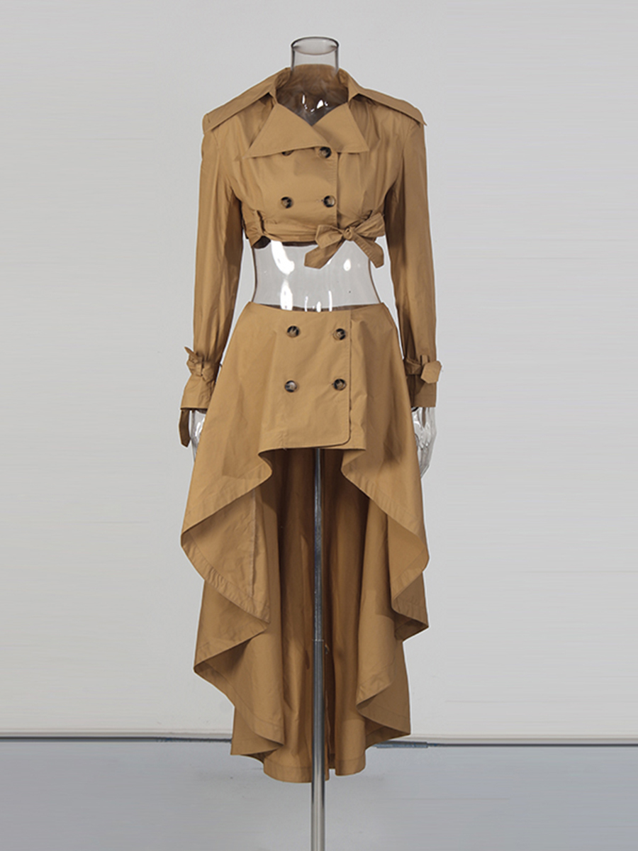 CHICEVER Khaki Spliced Lace Up - Vintage Fashion Pieces review and price
