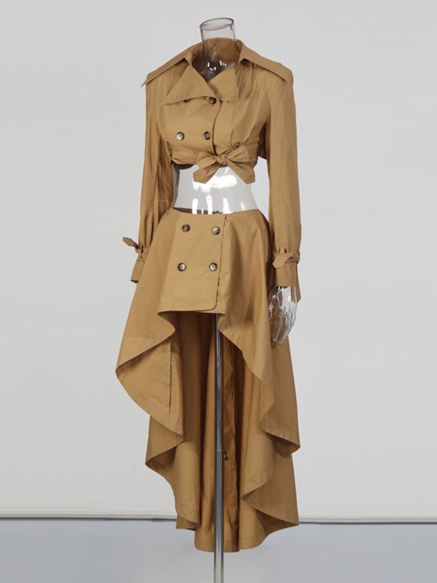 CHICEVER Khaki Spliced Lace Up - Vintage Fashion Pieces review and price