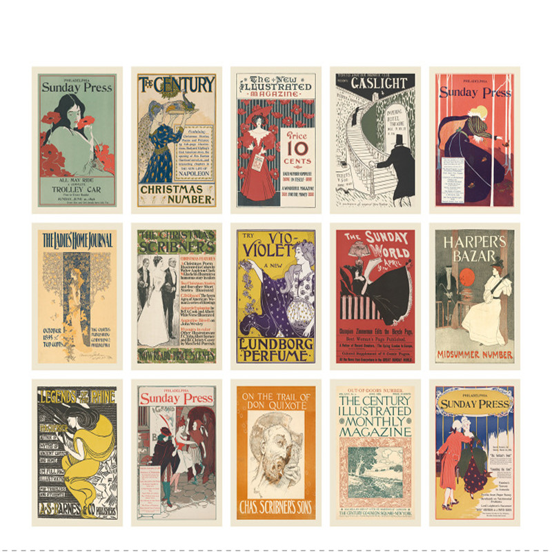 15 Sheets Vintage Postcards Fa - Vintage Fashion Magazine Covers review and price